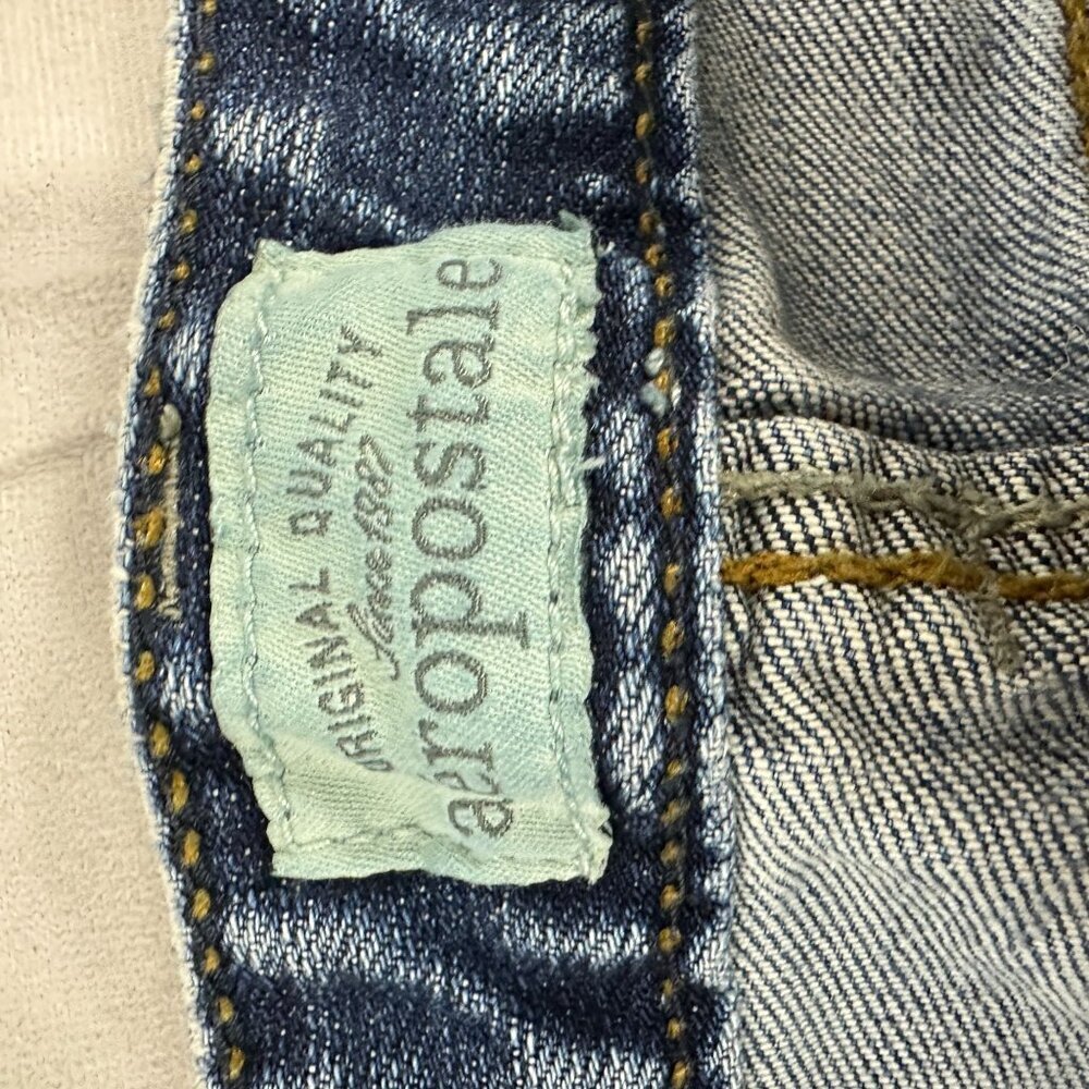 Aeropostale Junior Womens Hailey Flare Denim Jeans Size 1/2 Reg Blue - Picture 5 of 7